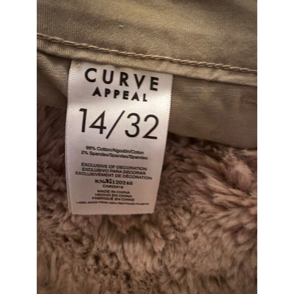 Curve Appeal Women Oyster Shell Utility Shorts Beige Size 14 - Picture 6 of 6